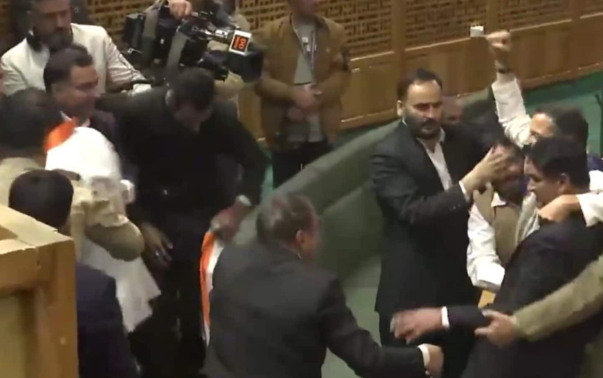 Ruckus continues in J&K Assembly, BJP MLAs entering the well marshalled out | Watch